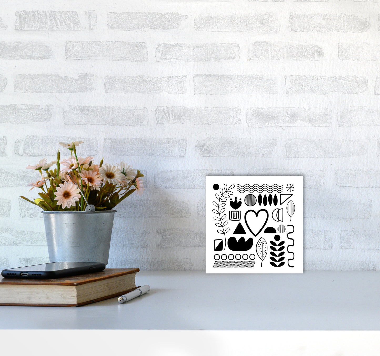 BW Scandi Shapes Square Original4040 Black Frame
