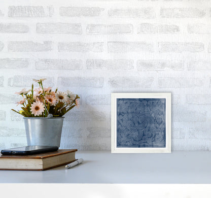 Square Blue Waves Abstract Wall4040 Oak Frame