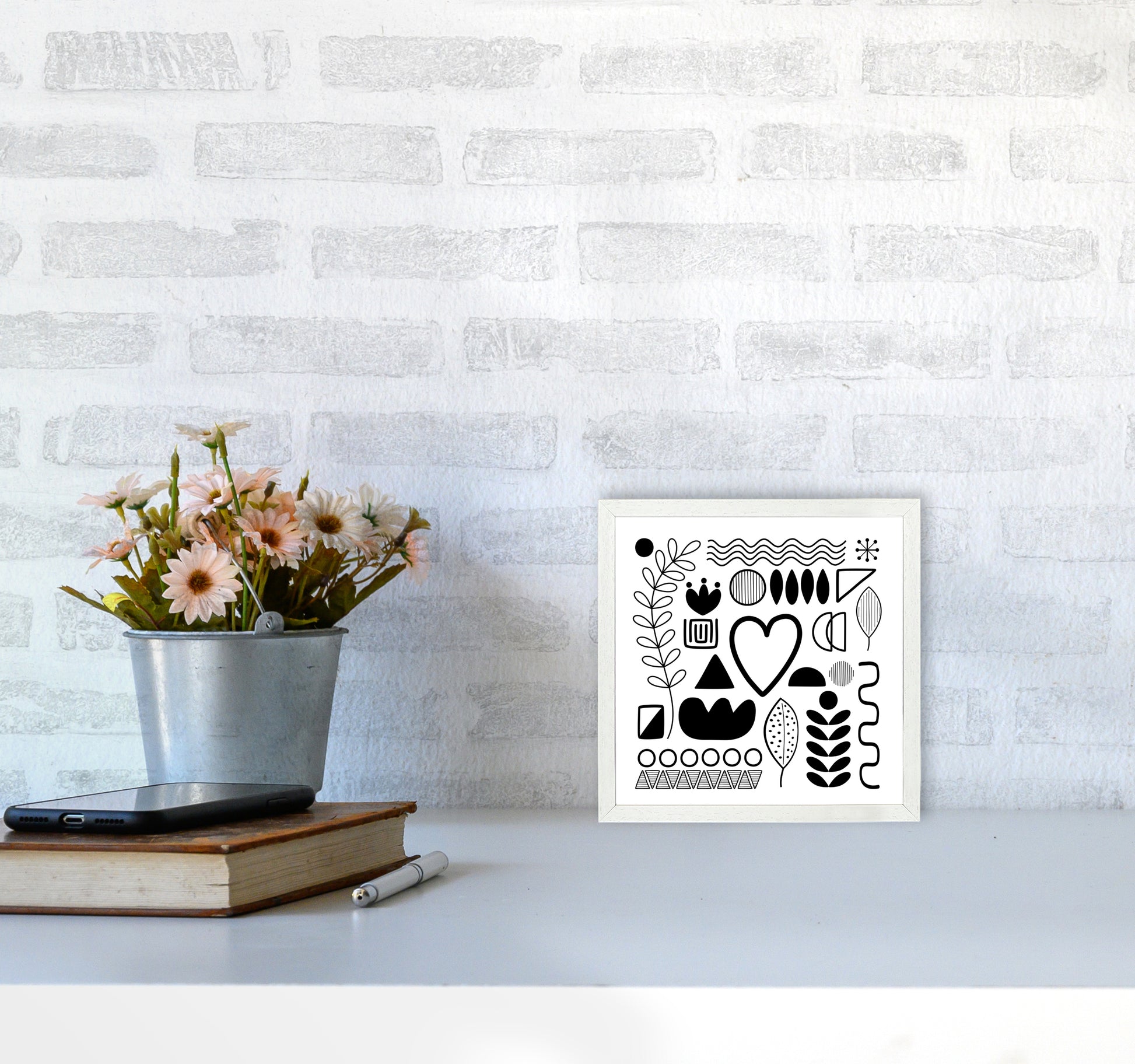 BW Scandi Shapes Square Original4040 Oak Frame