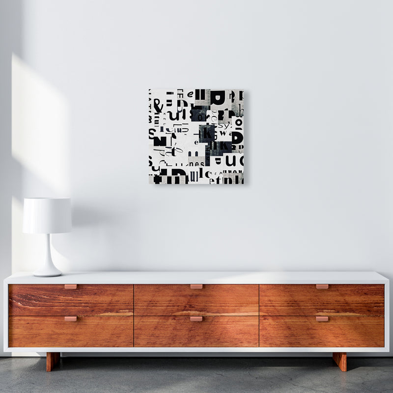 Black and White Typography Pair A Original 50x50 Canvas