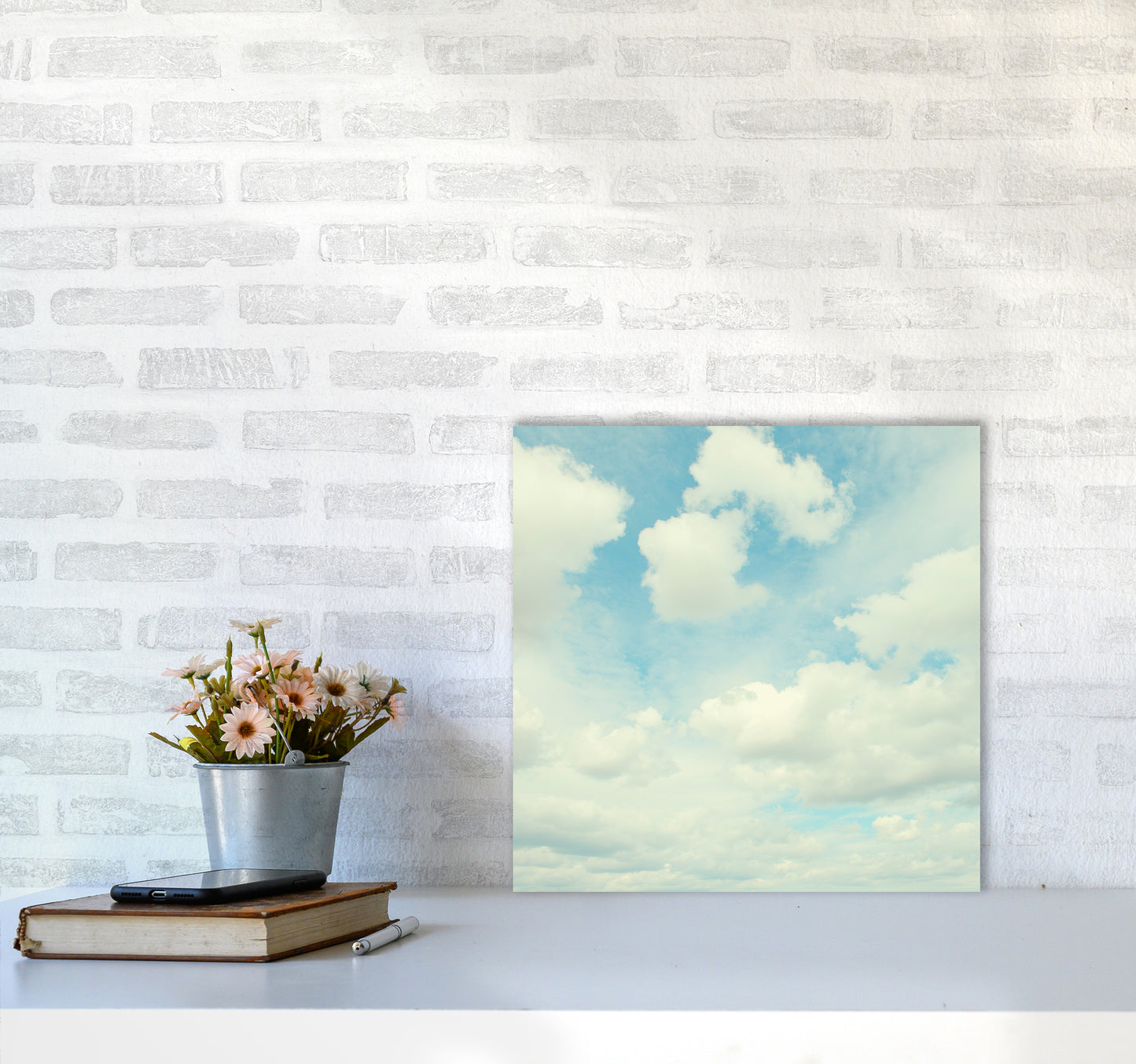 Square Cloud Art Print A5050 Black Frame