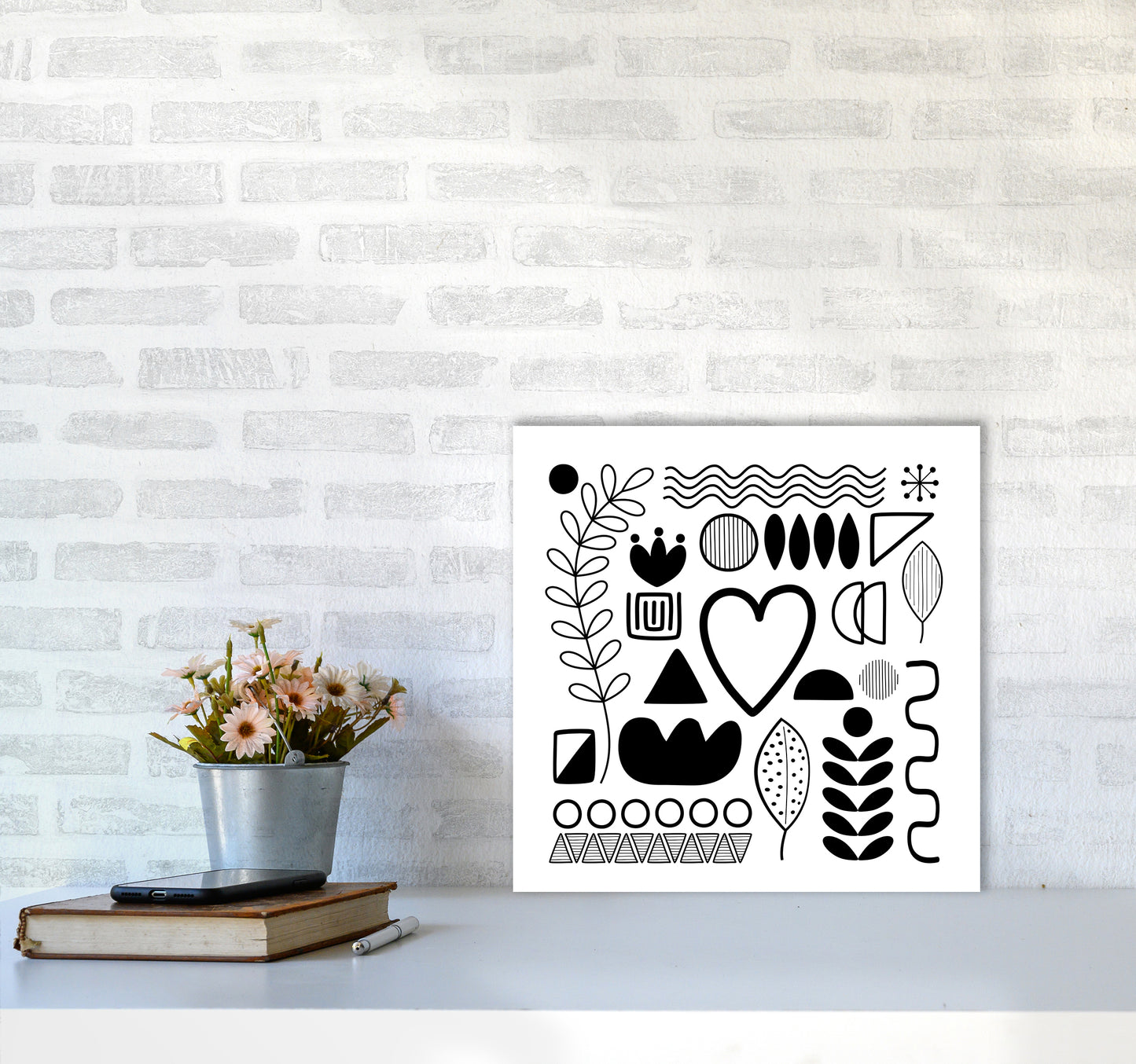 BW Scandi Shapes Square Original5050 Black Frame