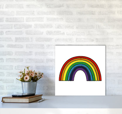 Square Rainbow Print on White5050 Black Frame