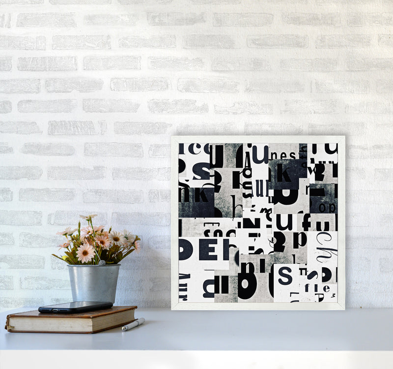 Black and White Typography Pair B Original5050 Oak Frame