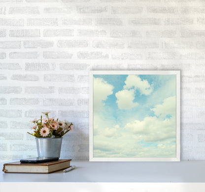 Square Cloud Art Print A5050 Oak Frame