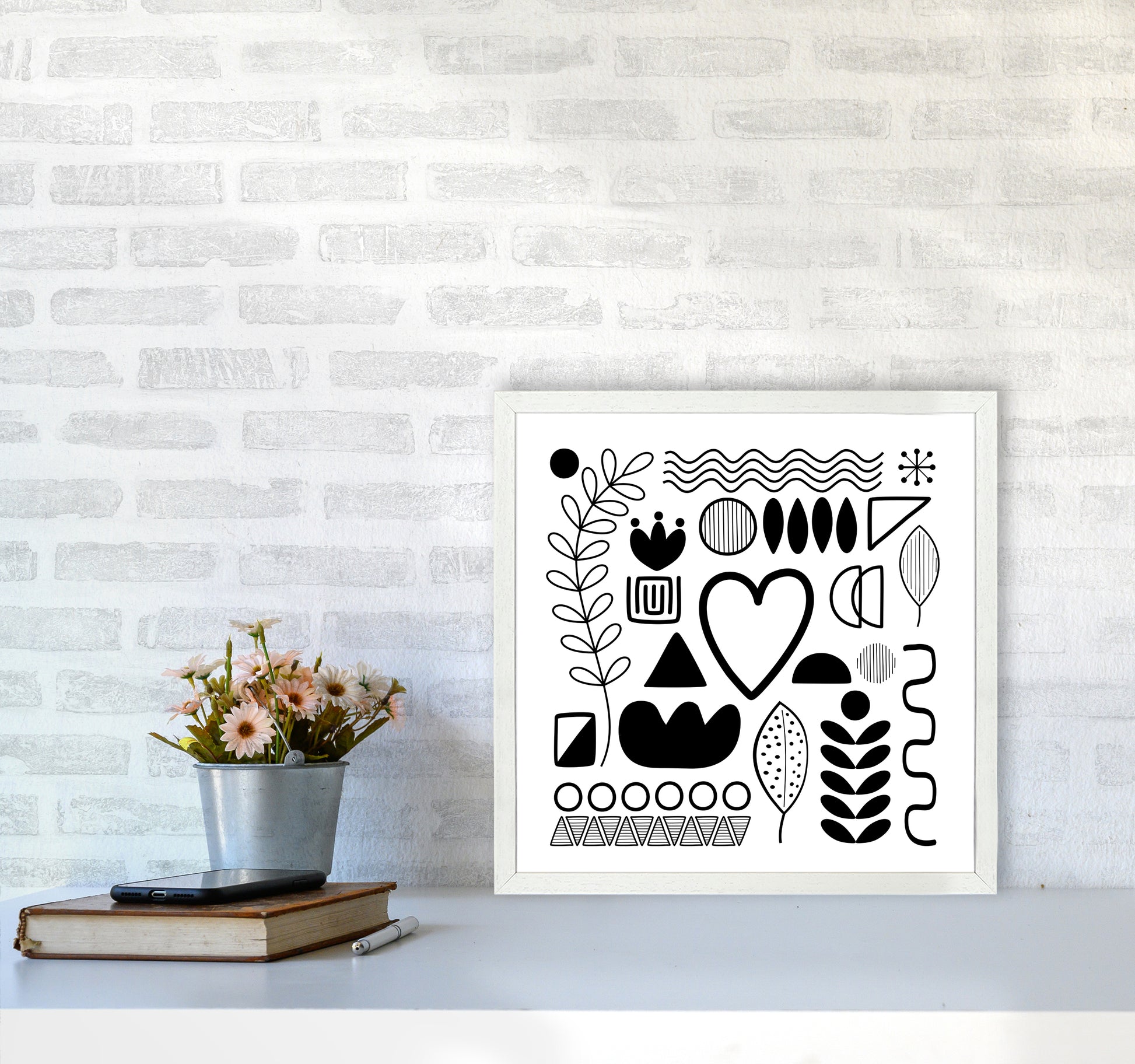 BW Scandi Shapes Square Original5050 Oak Frame