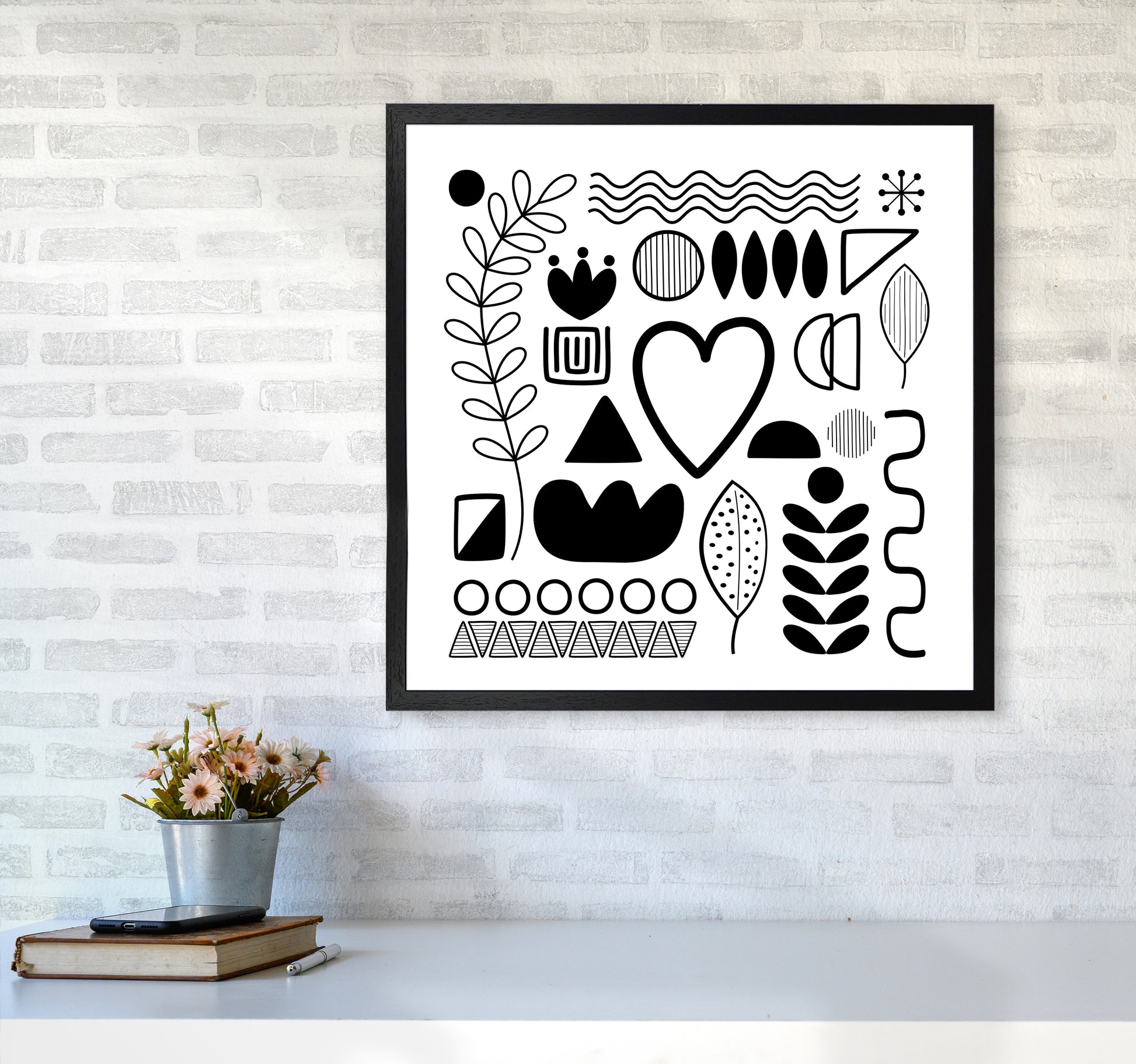 BW Scandi Shapes Square Original6060 White Frame