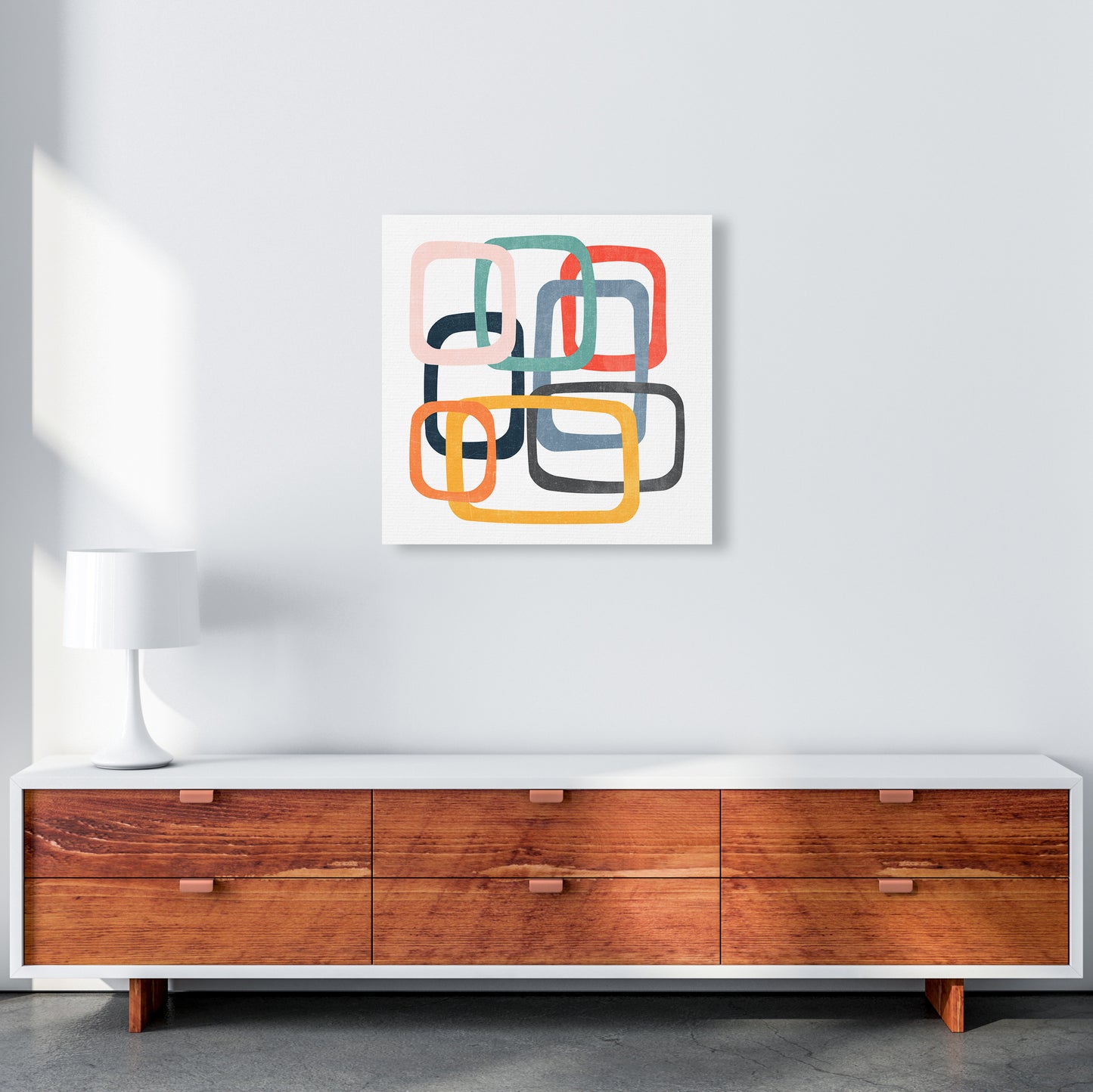 Mid Century Shapes Square Original 60x60 Canvas