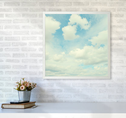 Square Cloud Art Print A6060 Oak Frame