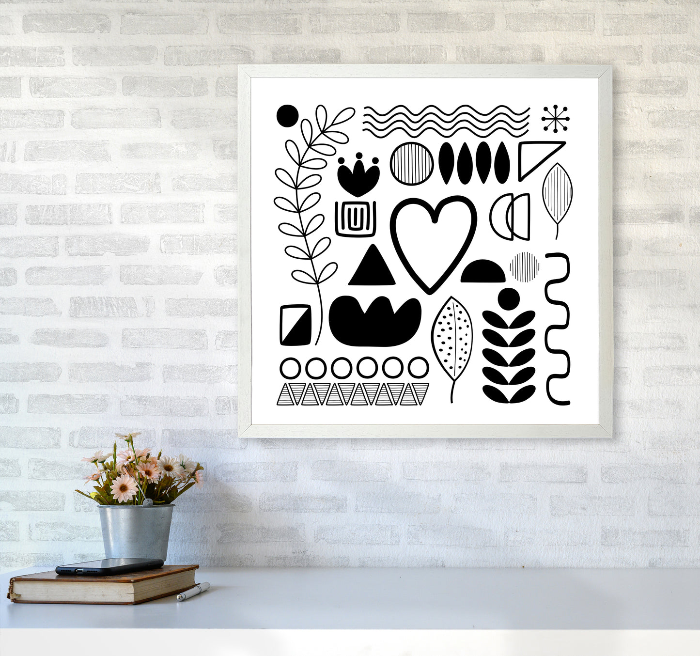 BW Scandi Shapes Square Original6060 Oak Frame