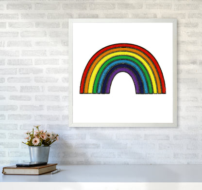 Square Rainbow Print on White6060 Oak Frame