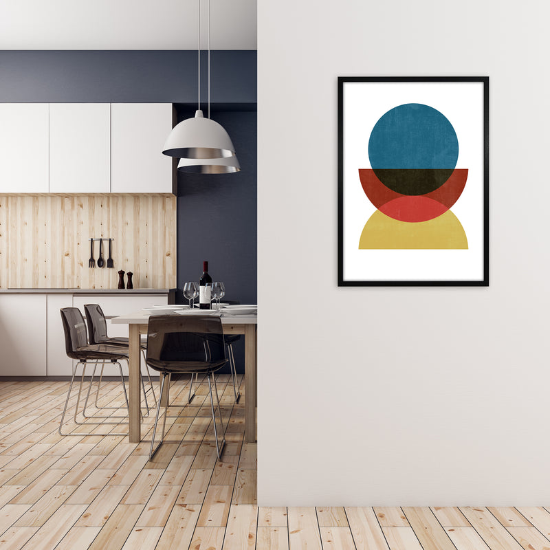 Retro Colorful Wall Art Print A1 White Frame