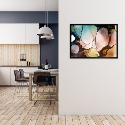 Watercolor Multicolor Original A1 White Frame