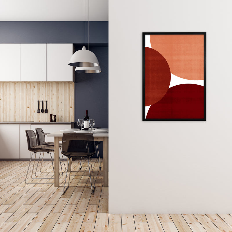 Abstract Art Reds Original Modern Contemporary Art Print by Print Punk Studio A1 White Frame