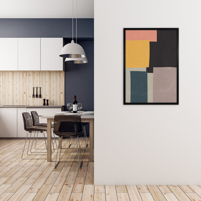 Abstract Block Art Original A1 White Frame
