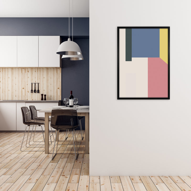 Abstract Multicolour Original A1 White Frame