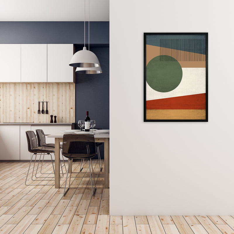 Abstract Wall Art Earth Tones A1 White Frame