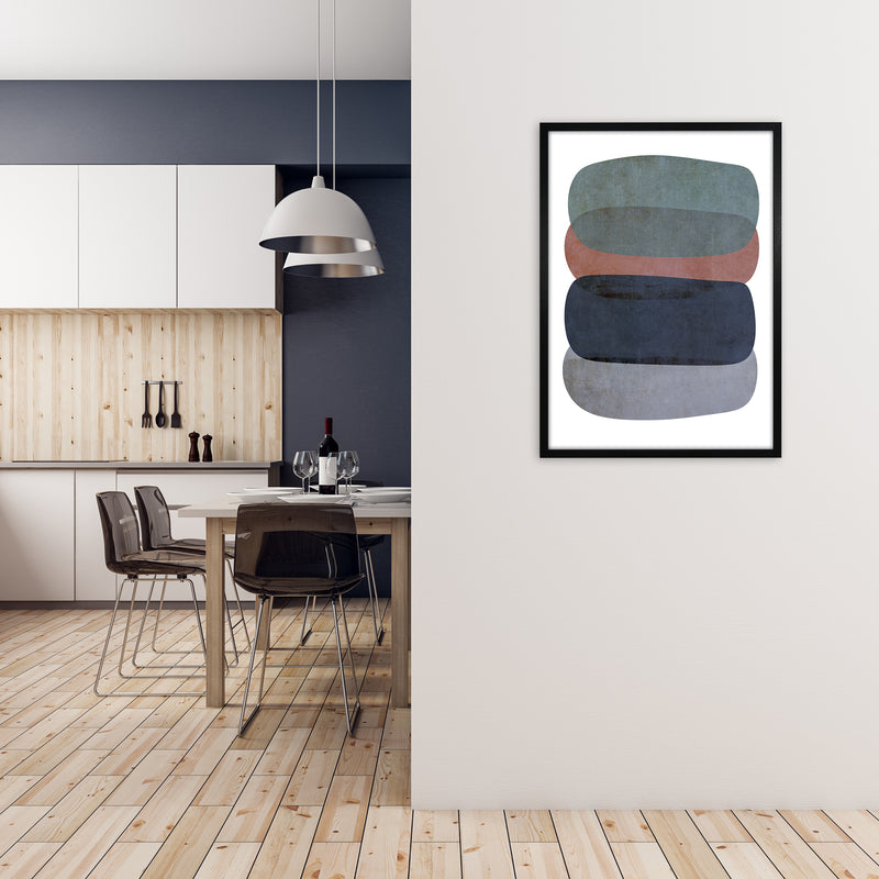 Earth Tones Soft Abstract Shapes A1 White Frame