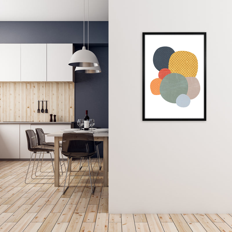 Fun Abstract Nursery Shapes Original A1 White Frame
