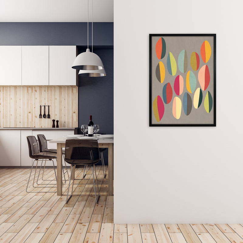 Mid Century Half Pebbles Original A1 White Frame