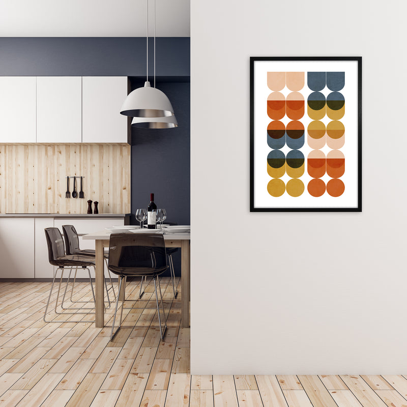 Mid Century Modern Colorful Original A1 White Frame