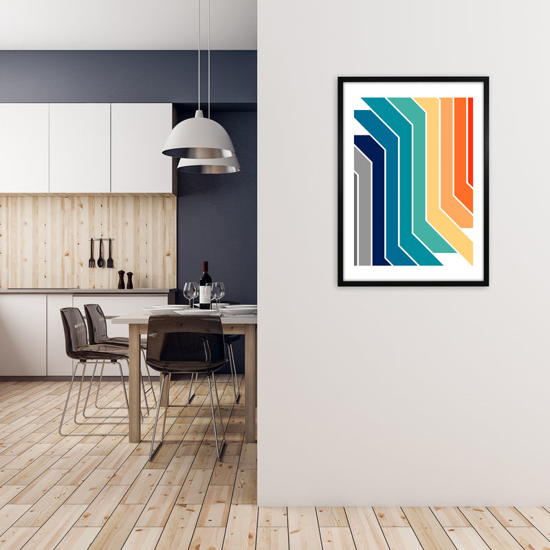 Modern Rainbow Stripes Original2 A1 White Frame
