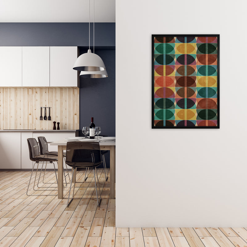 Warm Abstract Pattern Original A1 White Frame