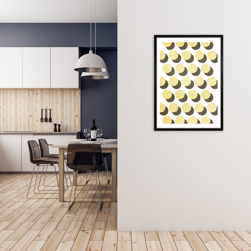 Half Tone Yellow Abstract Original A1 White Frame