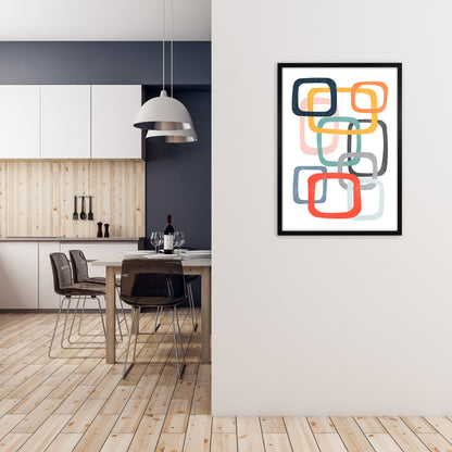 Abstract Mid Modern Pair B A1 White Frame