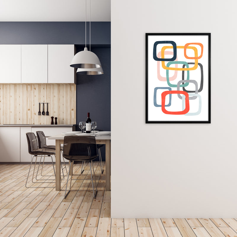 Abstract Mid Modern Pair B A1 White Frame