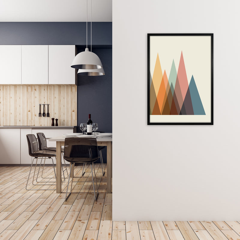 Mid Century Abstract Pair B Original A1 White Frame