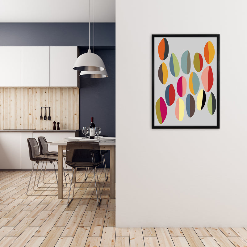 Mid Century Half Pebbles Pair Two B A1 White Frame