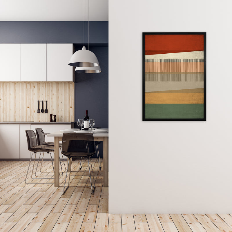 Abstract Earth Tone Prints B A1 White Frame