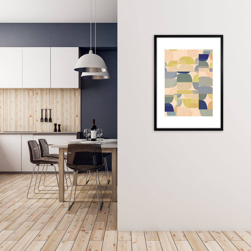Abstract Prints Pastel B A1 White Frame