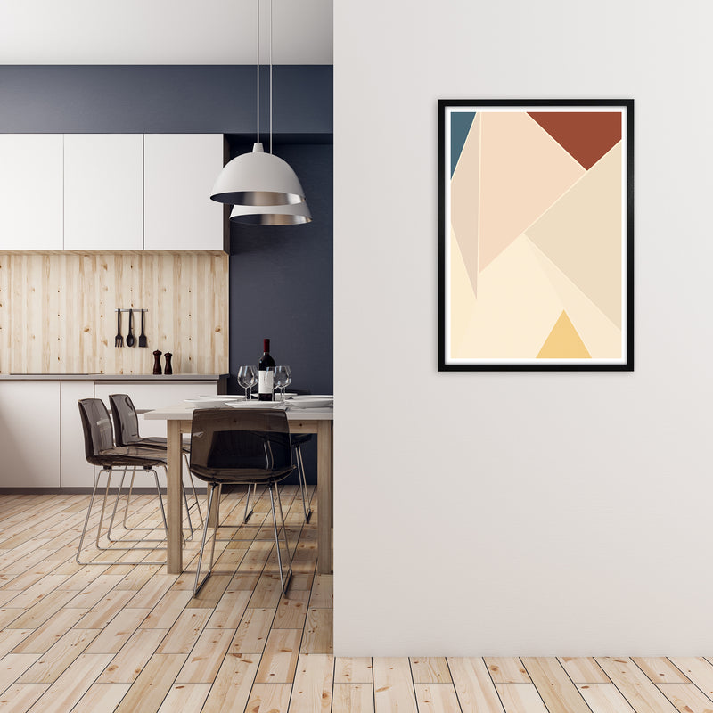 Colour Block Mid Century Art Print A A1 White Frame