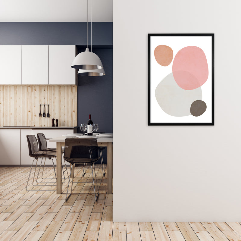 Pink and Grey Nursery Wall Art Print A A1 White Frame