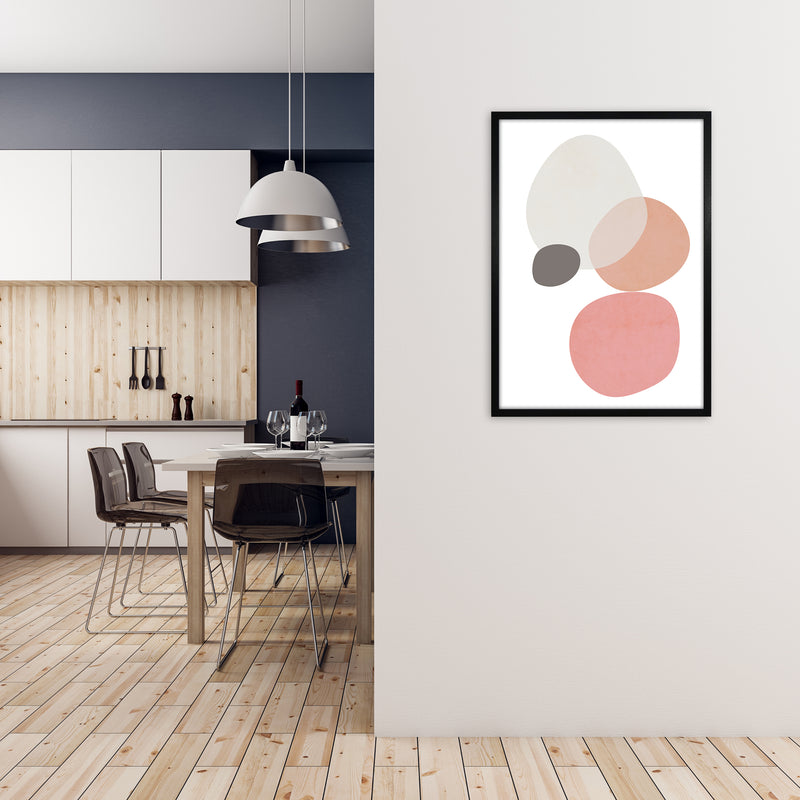 Pink and Grey Nursery Wall Art Print B A1 White Frame