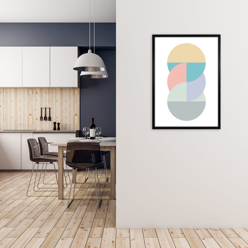 Abstract Pastel Nursery Print B A1 White Frame