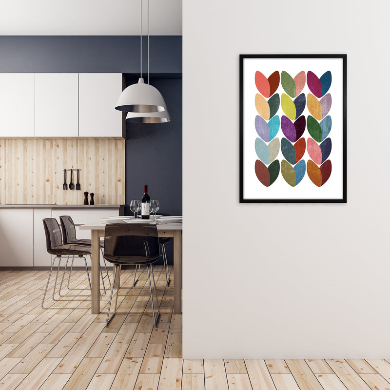 Scandinavian Hearts Wall Art Print A A1 White Frame