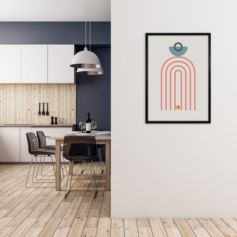 Mid Century Modern Prints on Grey A A1 White Frame