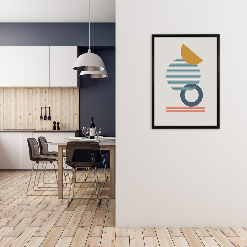 Mid Century Modern Prints on Grey E A1 White Frame