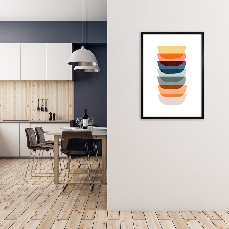 Abstract Mid Century Art C A1 White Frame