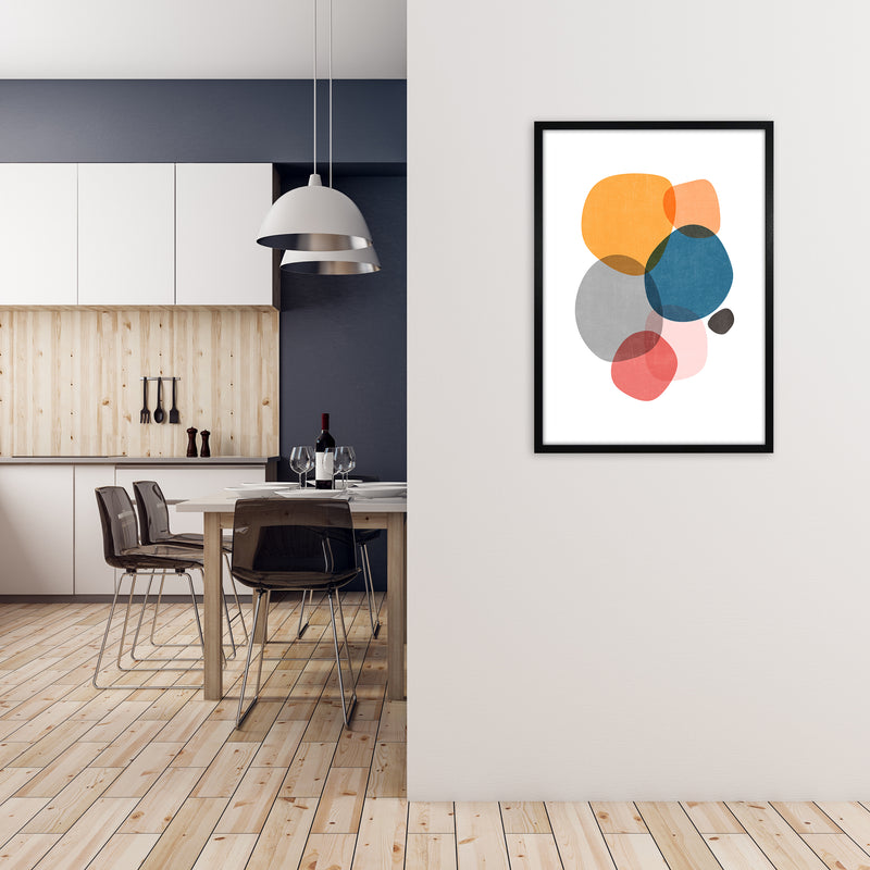 Mid Mod Abstract Shapes E A1 White Frame
