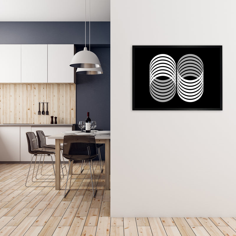 Abstract Modern Shapes Landscape Original A1 White Frame