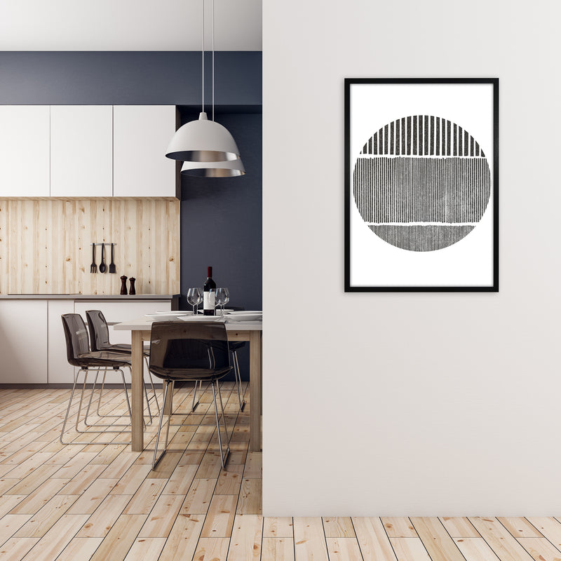 Black and White Lines in A1 White Frame