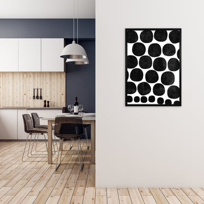 Black Grunge Circles Original A1 White Frame