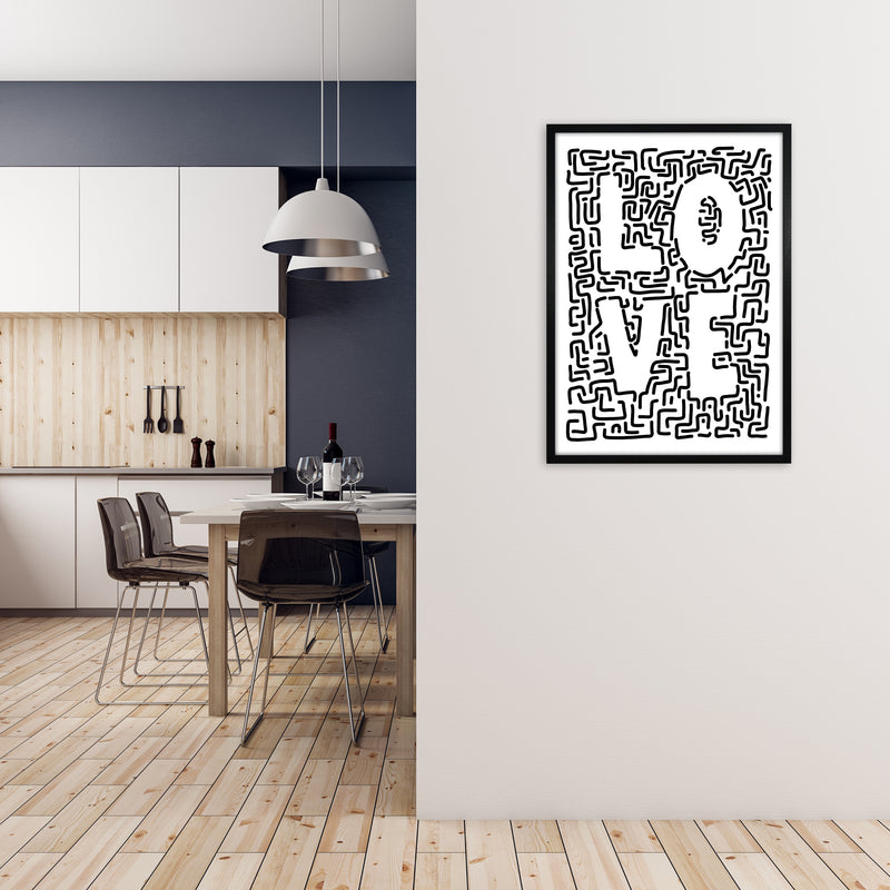 Doodle LOVE Print Original A1 White Frame