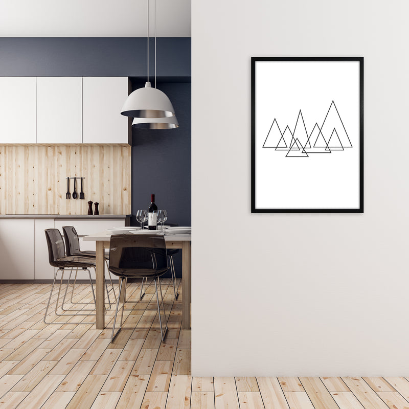 Geometric Triangle Poster Original A1 White Frame