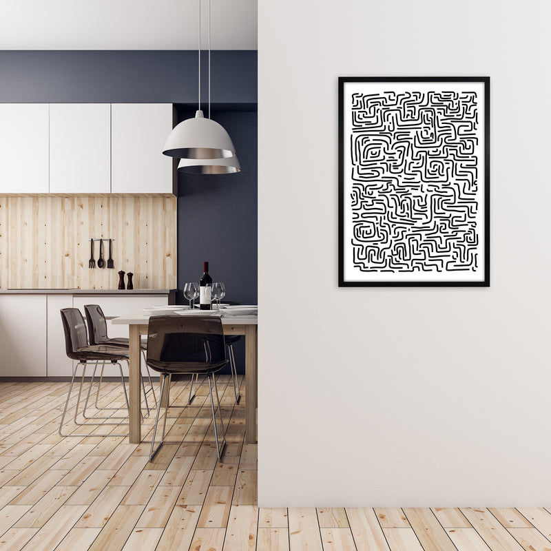 Large Doodle Print Original A1 White Frame