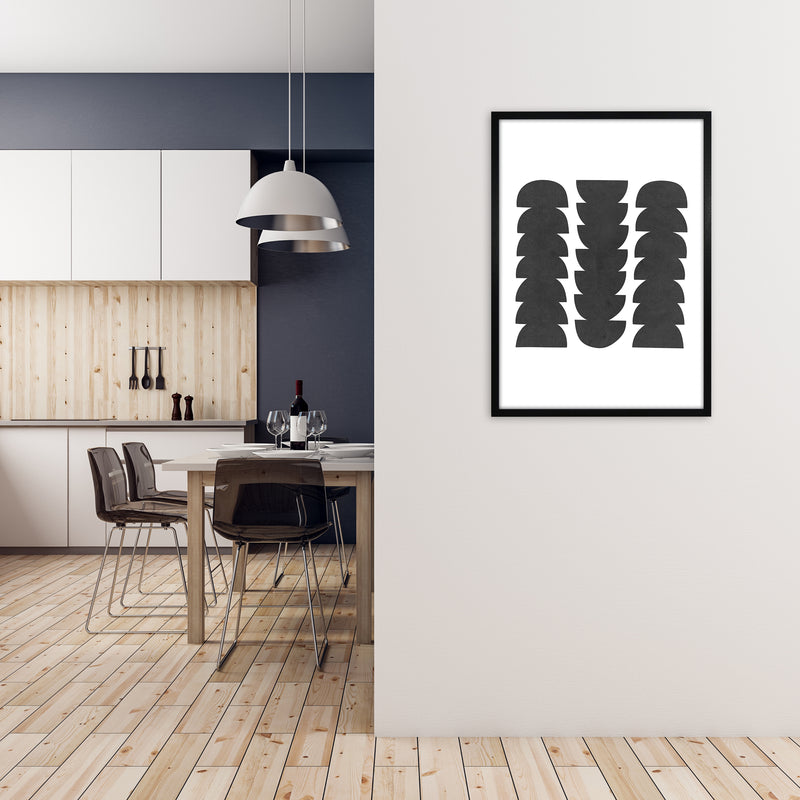 Mid Century Modern Abstract Grunge A1 White Frame